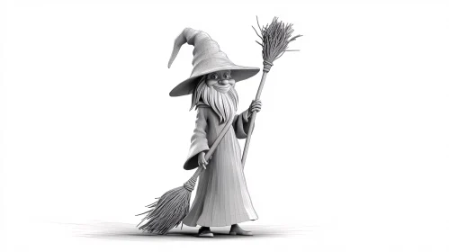 Enchanting Wizard and His Brooms Artwork