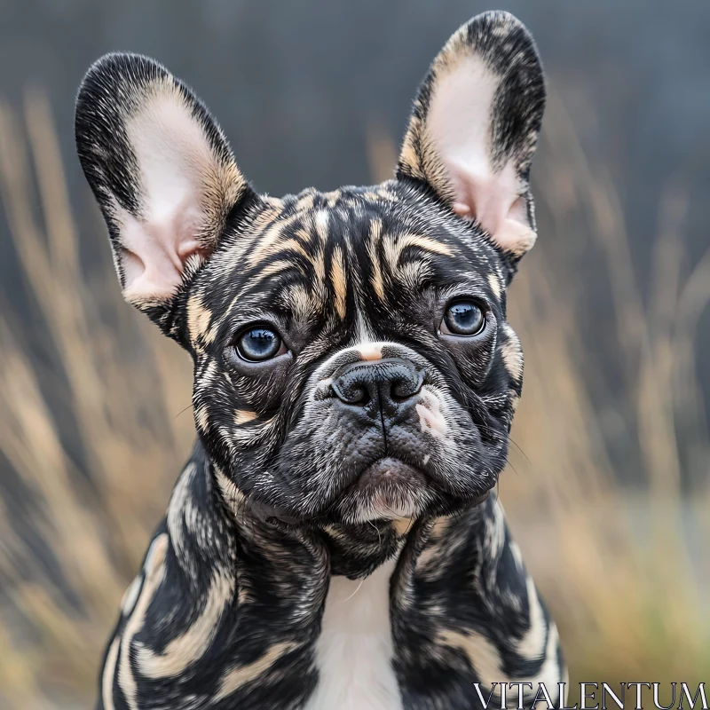 AI ART French Bulldog with Striking Striped Coat