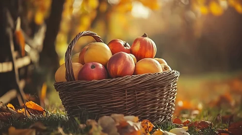 Basket of Autumn Fruits