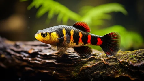 Tropical Fish on Log: A Study in Colour and Contrast