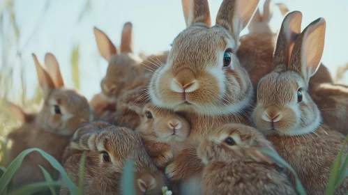 A Gathering of Brown Rabbits