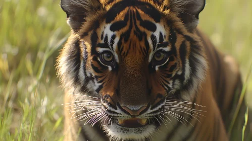 Tiger face close-up