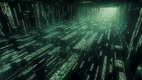 Green Code Matrix: Abstract Tech