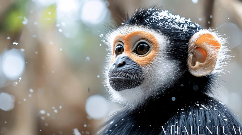 Monkey in Snow AI Image