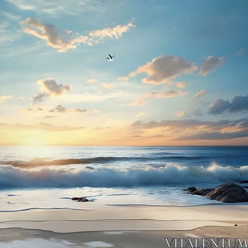 AI ART Tranquil Seascape at Dusk