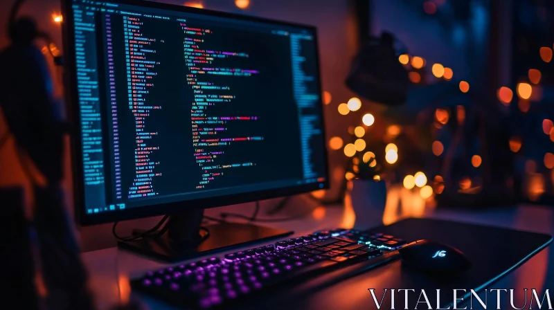 Software Development: Coding At Night AI Image