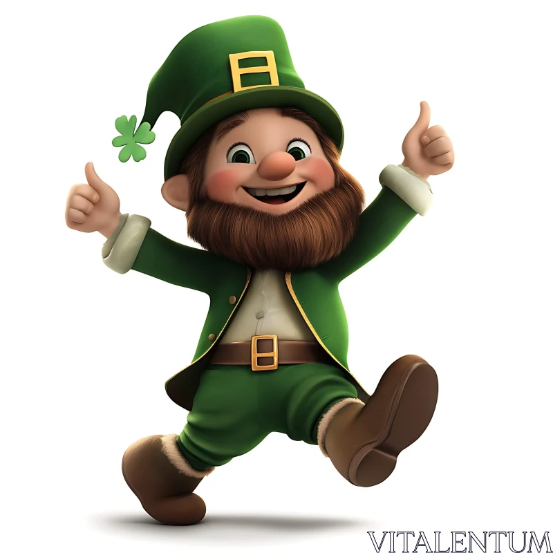 AI ART Lucky Leprechaun Cartoon Character