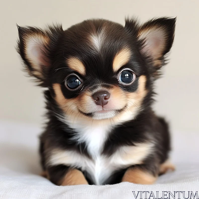 Charming Chihuahua Puppy Portrait AI Image