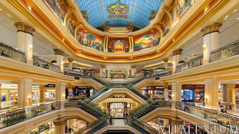 Grand Mall Interior with Luxurious Design AI Image