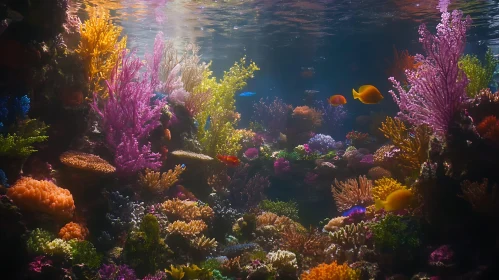 Underwater Coral Garden with Fish