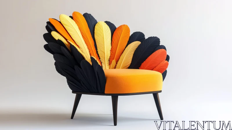 AI ART Modern Feather-Inspired Chair