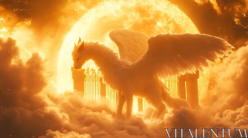 Celestial Dragon in Golden Light AI Image