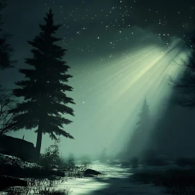 Luminous Night in the Forest