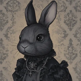 Monochrome Rabbit with Antique Clothing