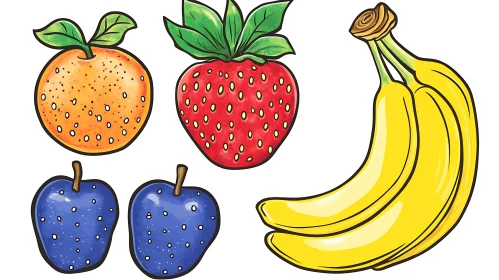 Cartoon Fruit Medley