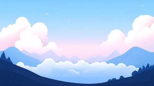 Tranquil Mountain Cloudscape