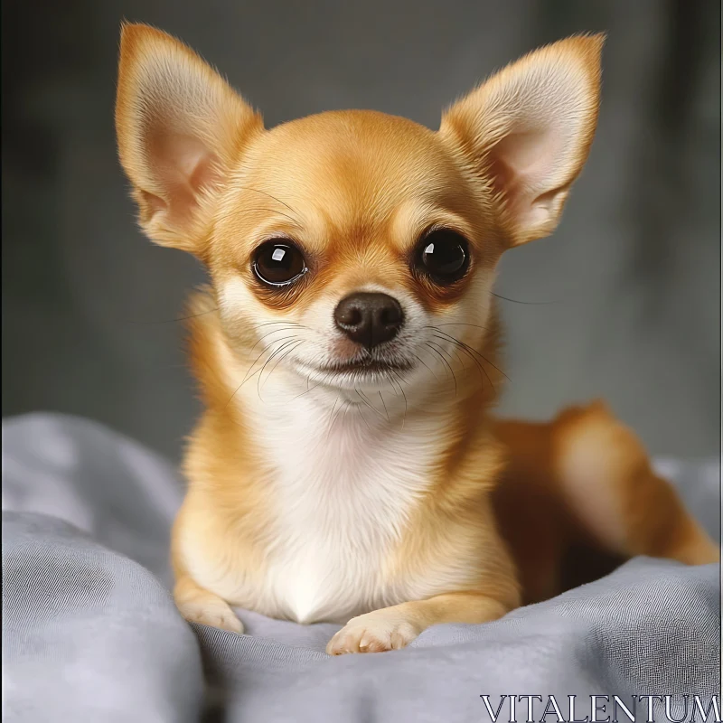 Adorable Chihuahua Puppy with Large Eyes and Ears AI Image