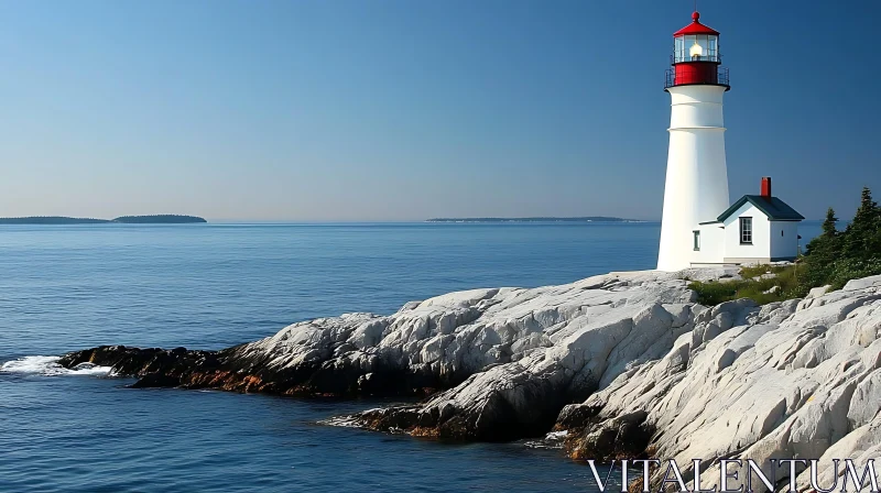 Coastal Lighthouse View AI Image