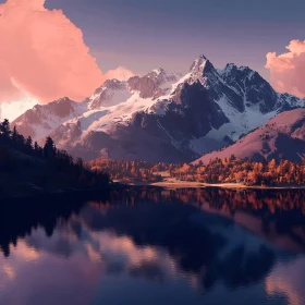 Peaceful Mountain Lake Landscape