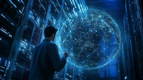 Glowing Network Data Sphere
