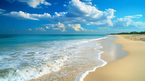 Ocean Waves on Sandy Beach