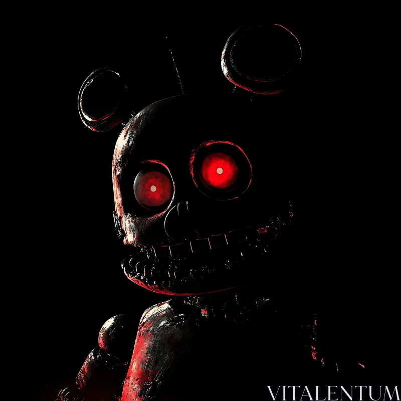 Sinister Robot Emanating Darkness AI Image