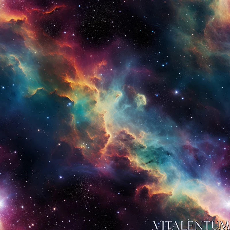 Kaleidoscopic Clouds in Space Artwork AI Image