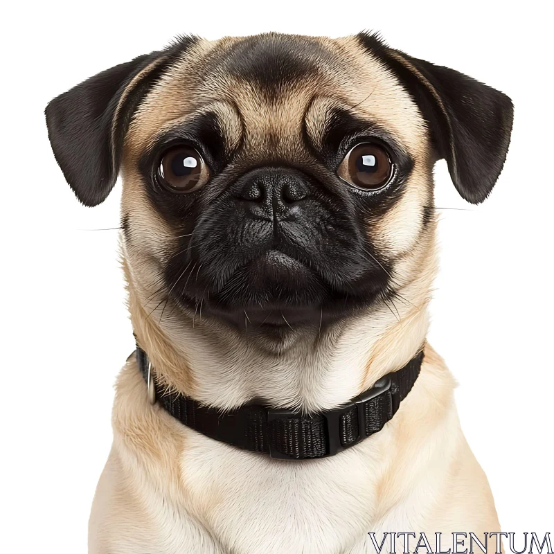 Charming Pug Dog Portrait AI Image