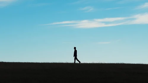 Man Walking in a Field