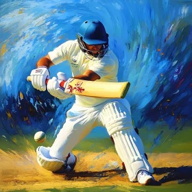 Dynamic Cricket Action - Batsman in Motion AI Generated Picture