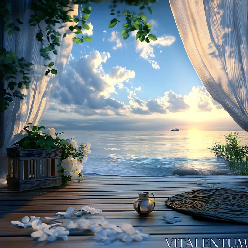 Coastal Relaxation Scene AI Image