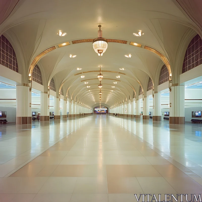 Stylish and Symmetrical Hall Interior AI Image