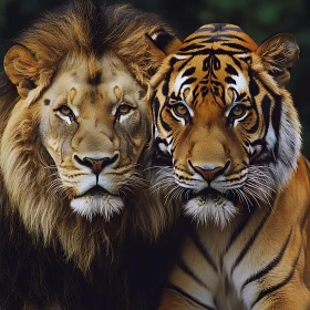 Wildlife Majesty: Lion and Tiger