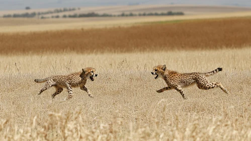 African Wildlife: Cheetah Cubs Running