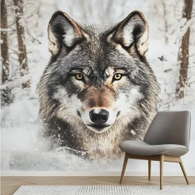 Wolf in Snowy Woods