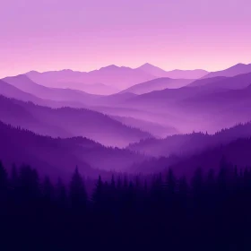 Violet Mountains: Layers of Peaceful Hues