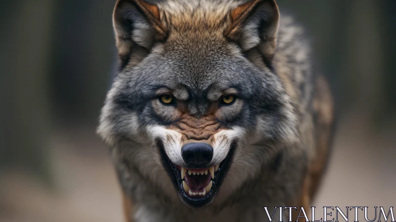 AI ART Intense Wolf Gaze Wild Predator