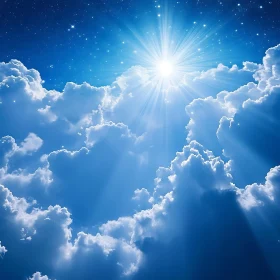Radiant Sky with Clouds and Sunlight