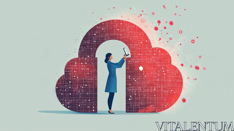 Securing Cloud Data: A Woman's Perspective AI Image