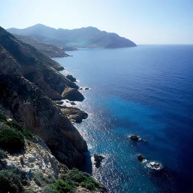 Coastal Seascape with Turquoise and Blue Waters