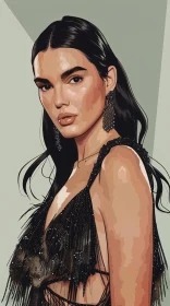 Artistic Representation of Kendall Jenner