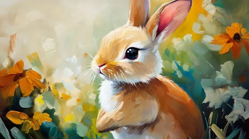 Rabbit with Flowers