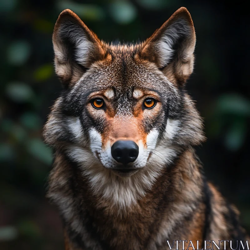 AI ART Amber-Eyed Wolf Stare - Animal Kingdom