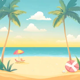 Seaside Bliss: A Tranquil Beach Scene