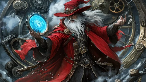 Clockwork Wizard with Magic Orb