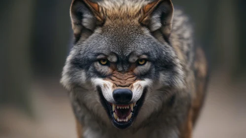 Intense Wolf Gaze Wild Predator