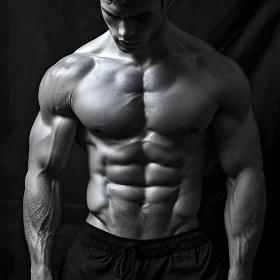 Sculpted Physique in Monochrome