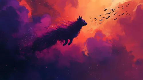 Mystical Fox Silhouette Artwork