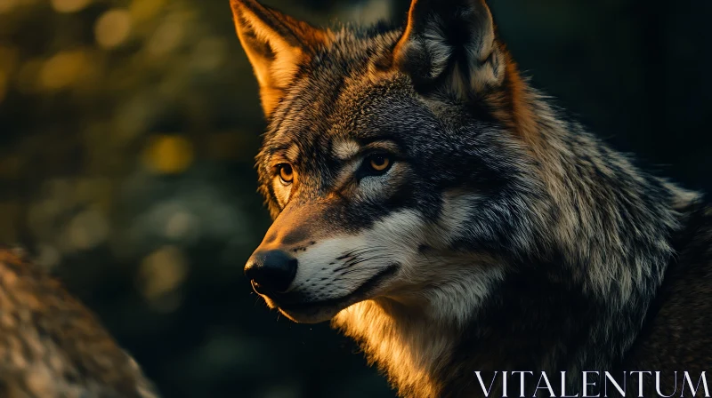 AI ART Detailed Wolf Face Close-Up