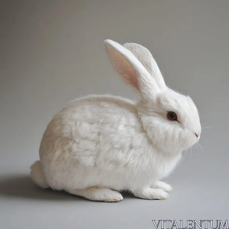 Elegant White Rabbit Still Life AI Image